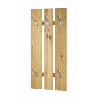 Wandgarderobe Merit Eiche-/Edelstahlfarben B: 45cm - Edelstahlfarben/Eichefarben, Basics, Holz/Holzwerkstoff (45/9/100cm) - Livetastic