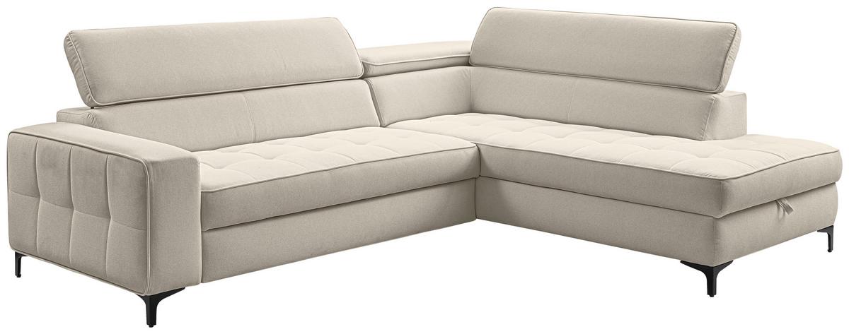 Ecksofa Nala Grau S: 251x203cm - Schwarz/Grau, Design, Textil (251/203cm) - MID.YOU