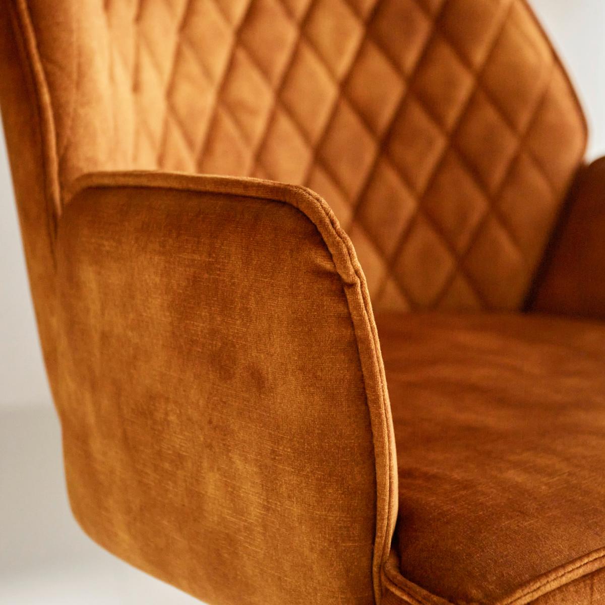 Barhocker-Set Donny Cognac B: 54 cm - Cognac/Goldfarben, MODERN, Textil/Metall (54/100/58cm) - MID.YOU