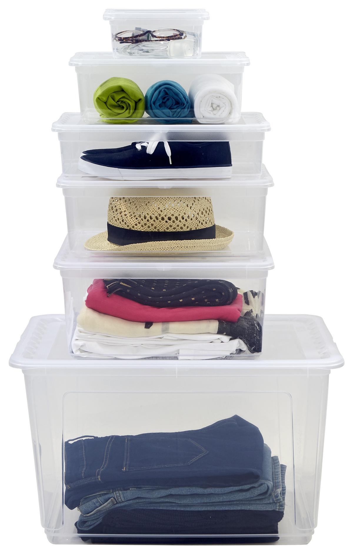 Aufbewahrungsbox Bea mit Deckel Kunststoff 19,5x16,5x8,5 cm - Transparent, KONVENTIONELL, Kunststoff (19,5/16,5/8,5cm) - Homezone
