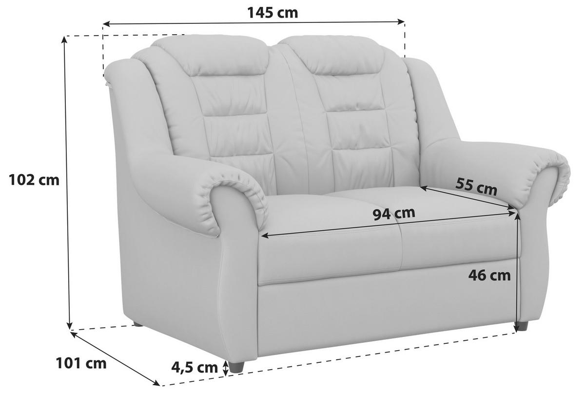 2-sitzer-sofa Boston Taupe Chenille - Taupe/Schwarz, KONVENTIONELL, Textil (145/102/101cm) - Livetastic