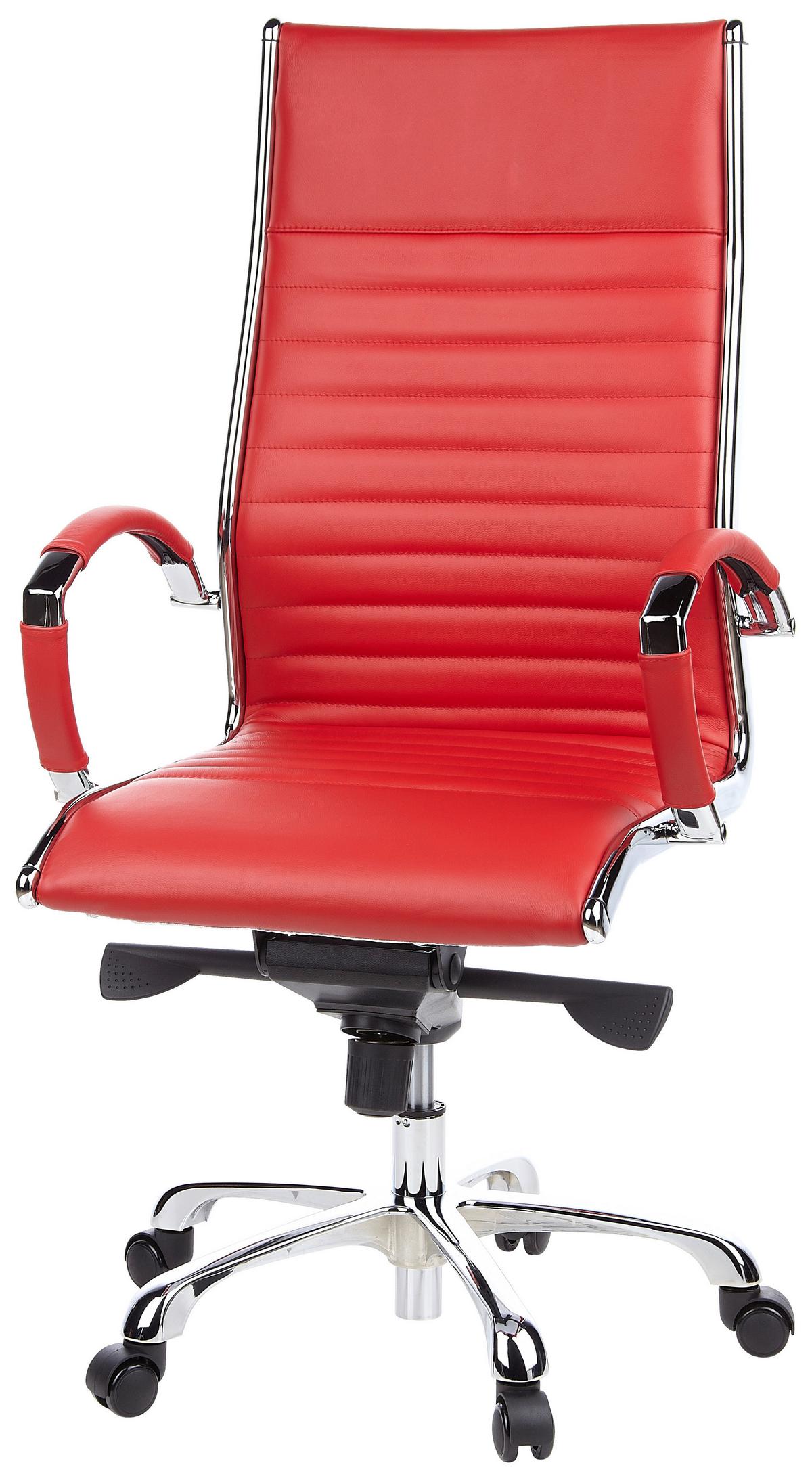 Drehstuhl Parma 20 Rot - Rot, MODERN, Leder/Kunststoff (60/125/50cm) - MID.YOU