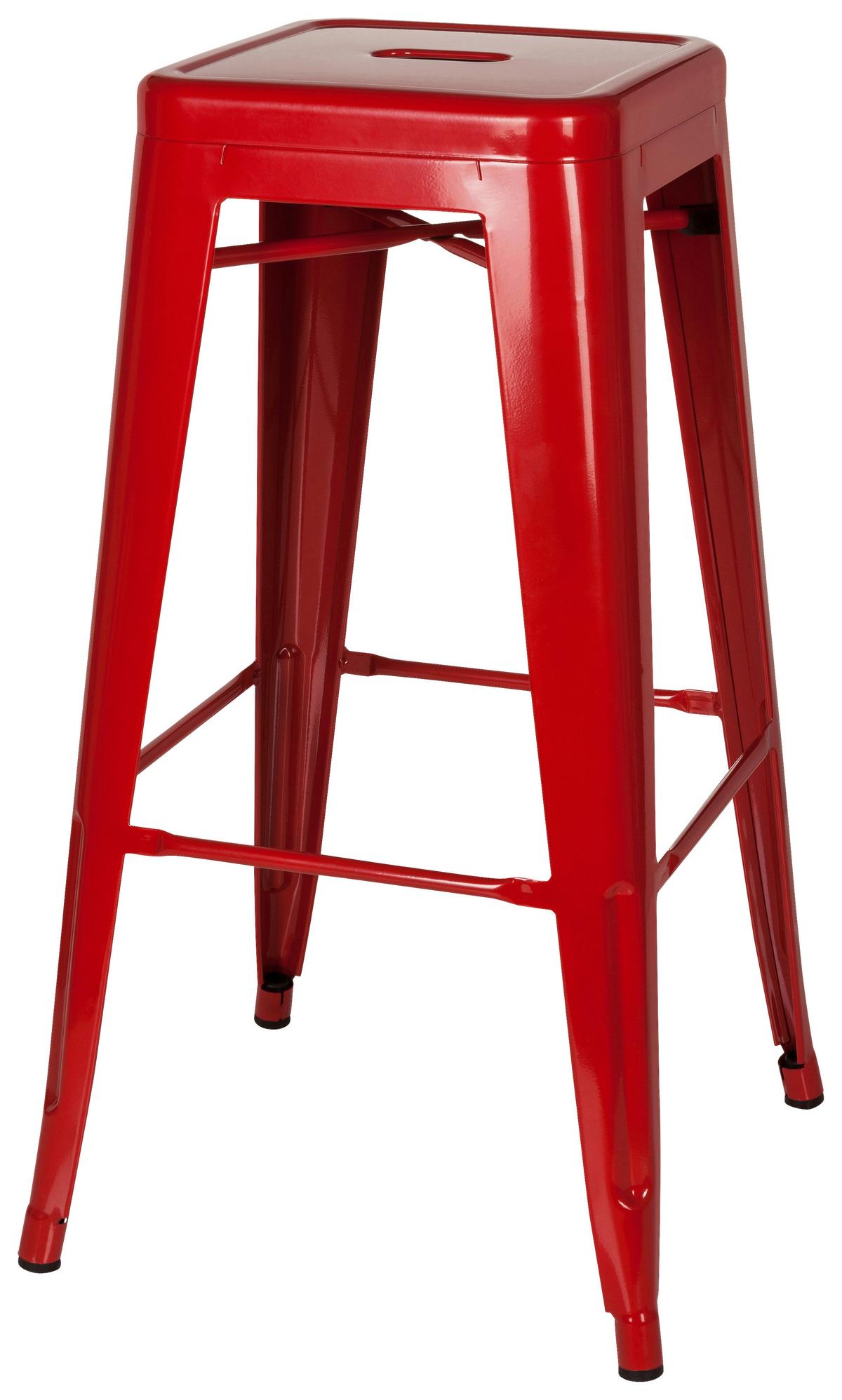 Barhocker Vantaggio High Stapelbar Rot Bis 150 Kg - Rot, Basics, Metall (44/77/44cm) - MID.YOU