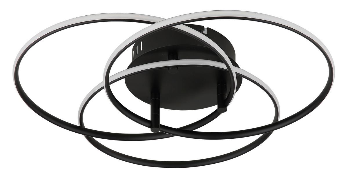 LED-Deckenleuchte Kombos Schwarz Weiß D: 45,6 cm - Schwarz/Weiß, Design, Kunststoff/Metall (45,6/9,4cm) - Globo