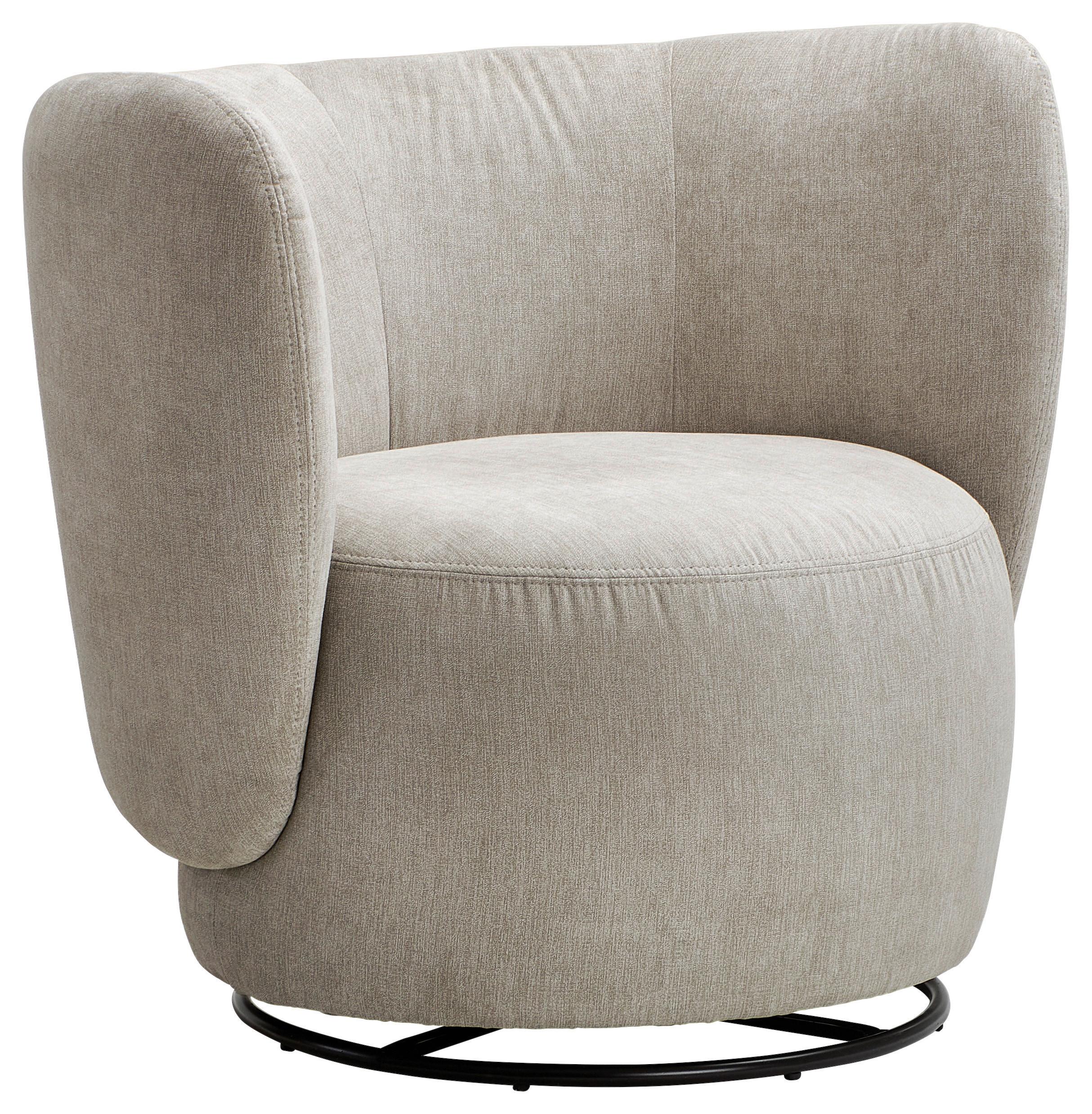 Sessel Boli Sandfarben B: 92 cm - Sandfarben/Schwarz, Design, Textil (92/80/84cm) - Livetastic