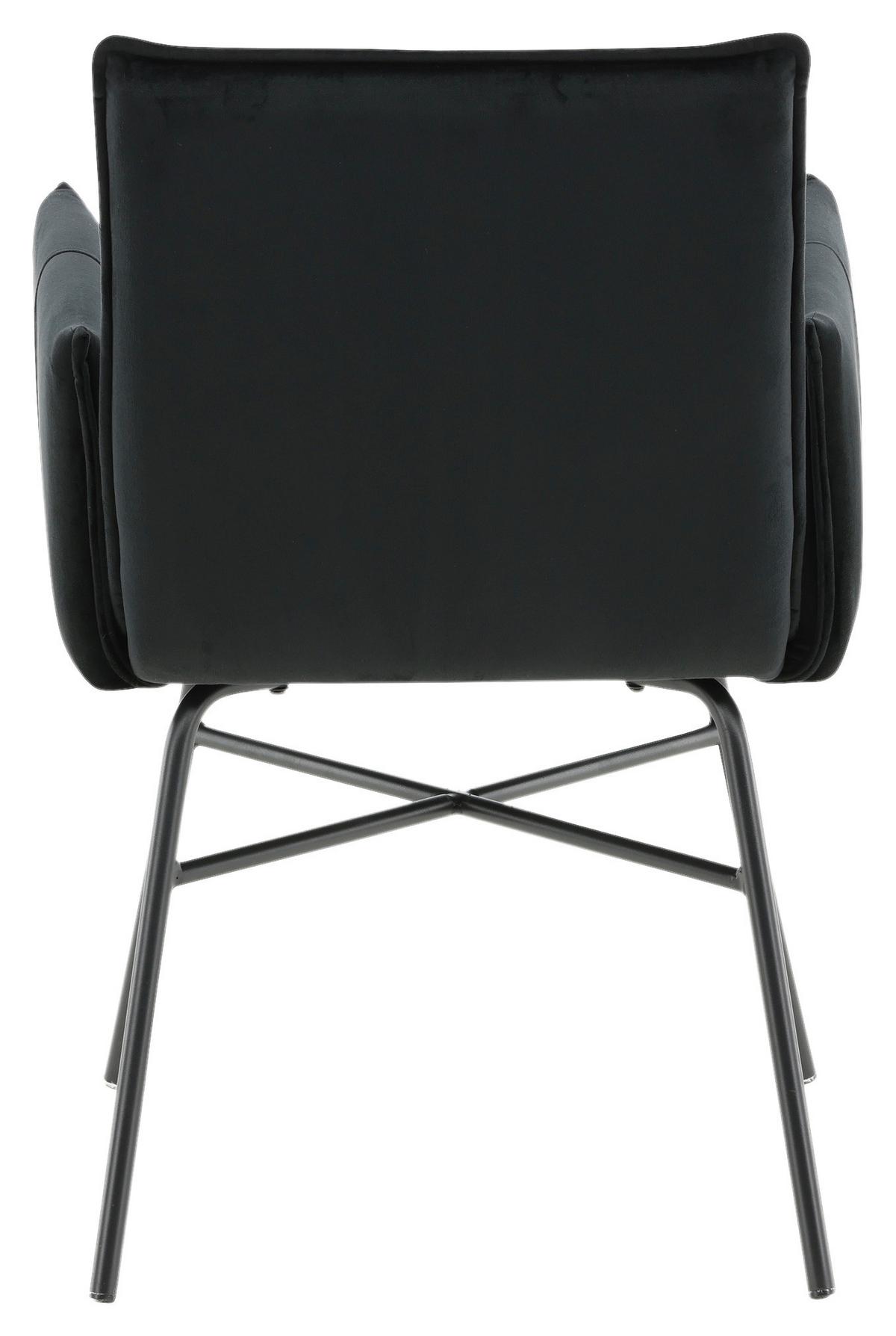 Stuhl Petra - Schwarz, Design, Textil/Metall (57/87/60cm) - Livetastic