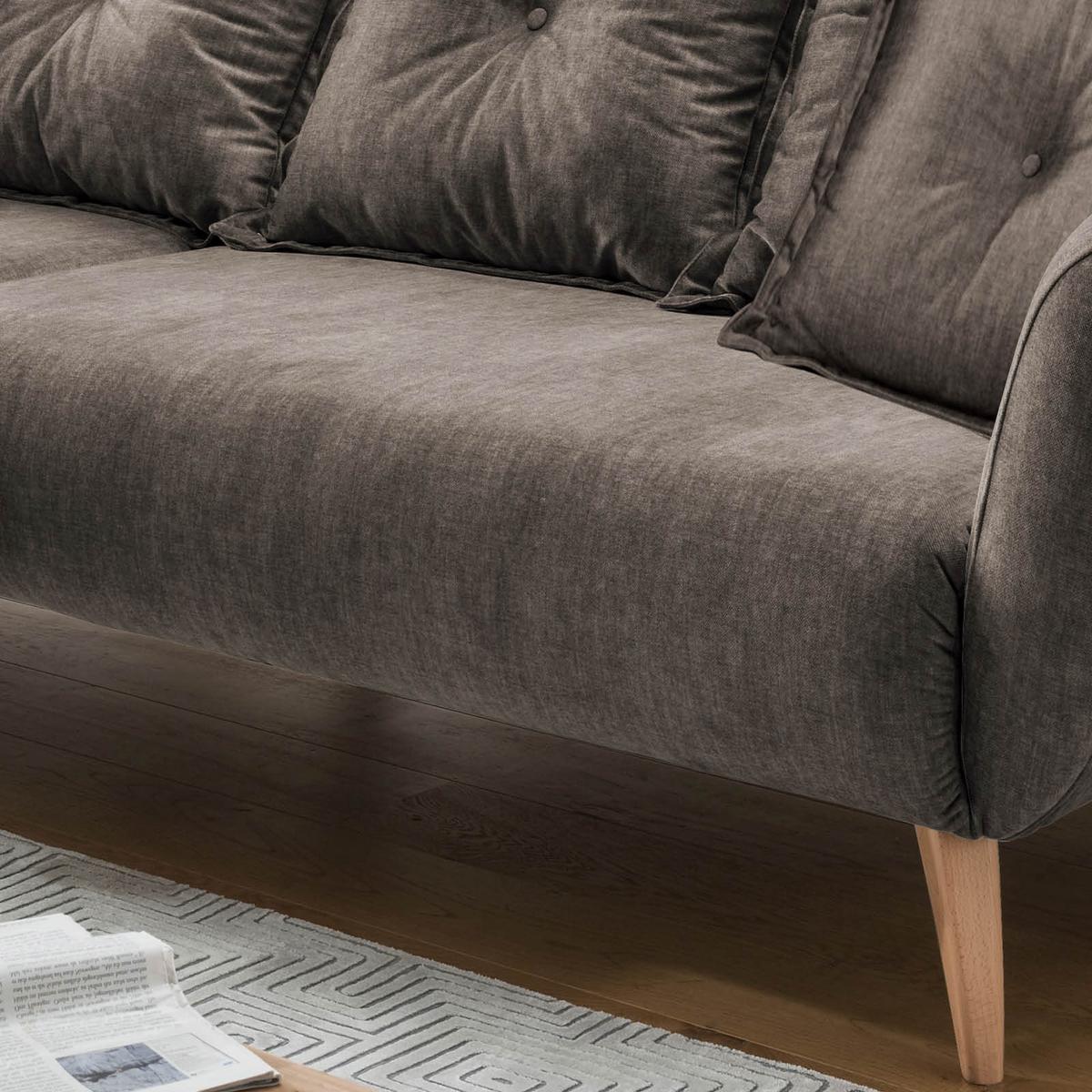 Ecksofa Baggio Braun S: 162/277 cm - Buchefarben/Braun, MODERN, Holz/Textil (162/277cm) - Livetastic