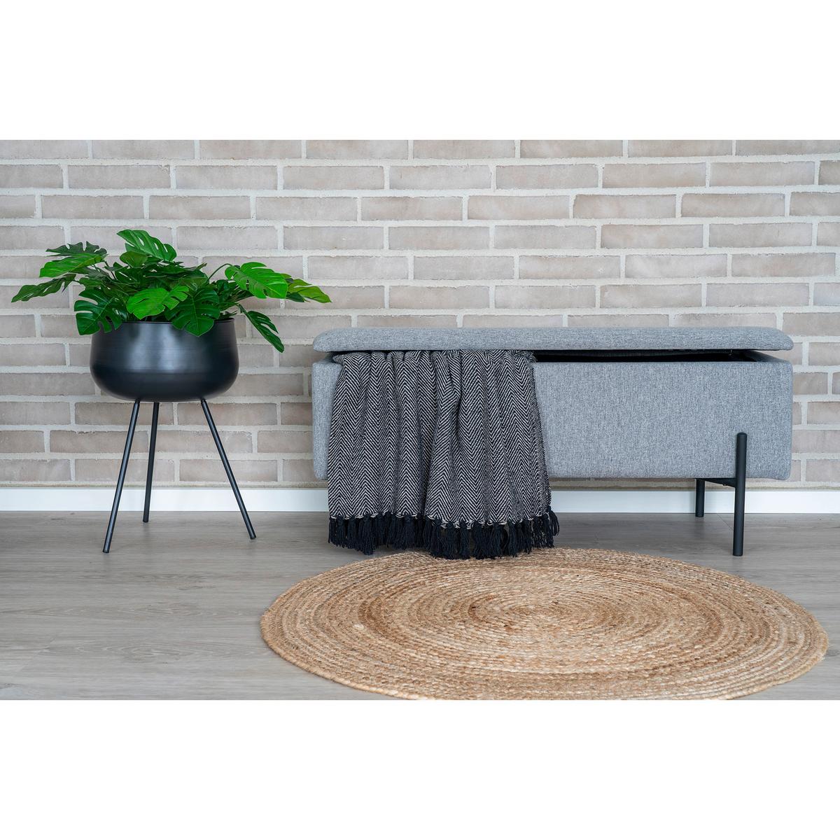 GARDEROBENBANK Watford, Hellgrau B: 95cm - Hellgrau/Schwarz, Design, Textil (95/43/36,5cm) - MID.YOU