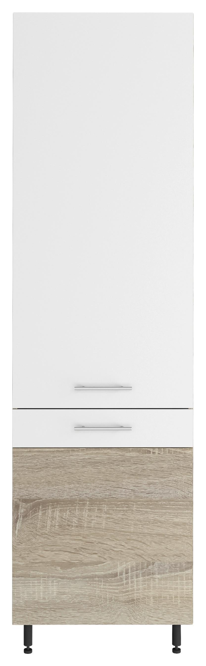 Szekrény Beépíthető Gépekhez Corina - Sonoma tölgy/fehér, Modern, műanyag/faalapú anyag (60/215/58cm)