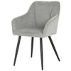 Armlehnstuhl Caro Grau Gepolstert - Schwarz/Grau, KONVENTIONELL, Holz/Textil (55/82/61cm) - Nedis SmartLife