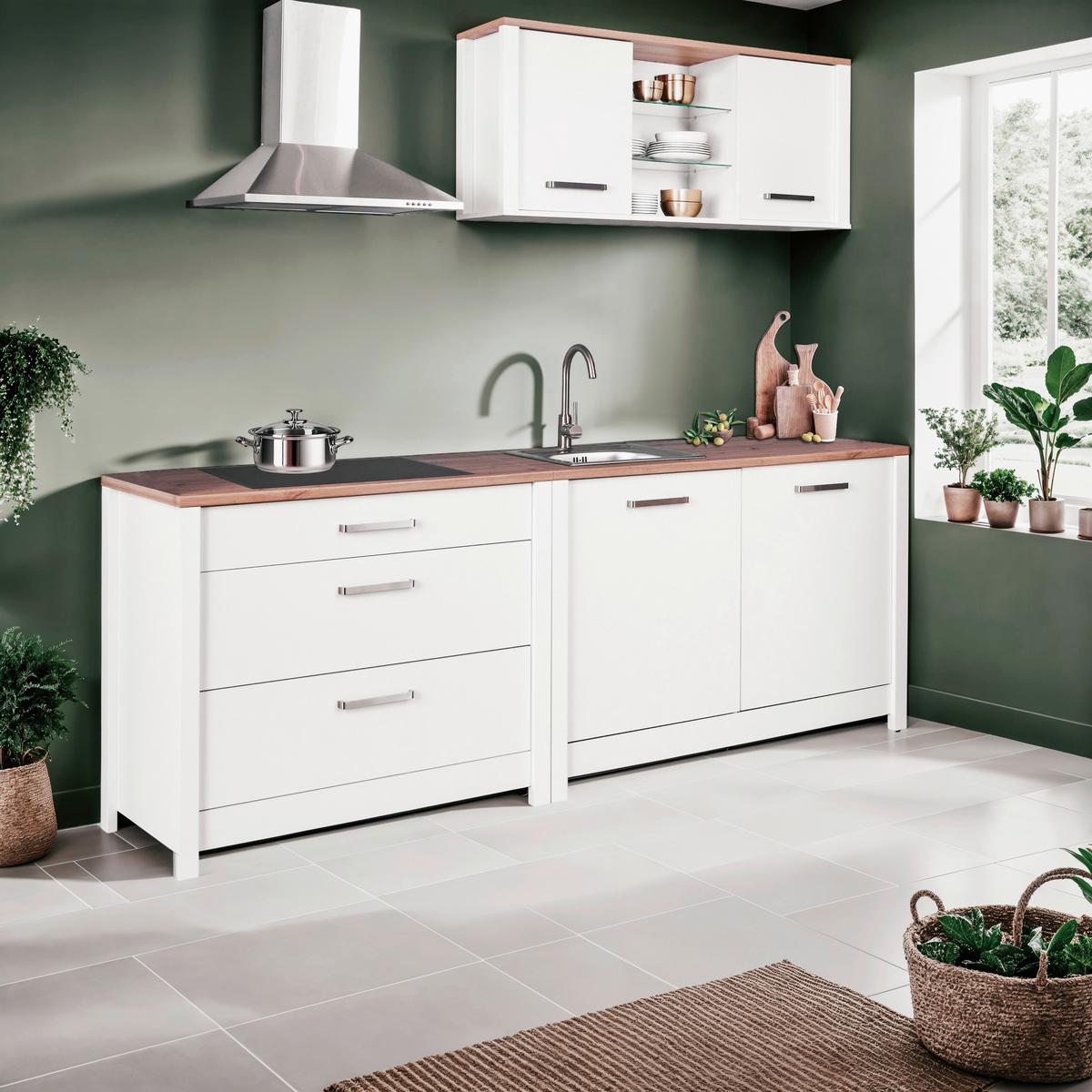 Spodní kuchyňská skříňka SAN SAN - bílá/barvy stříbra, Romantický / Rustikální, kov/kompozitní dřevo (100/92/60cm) - Mömax