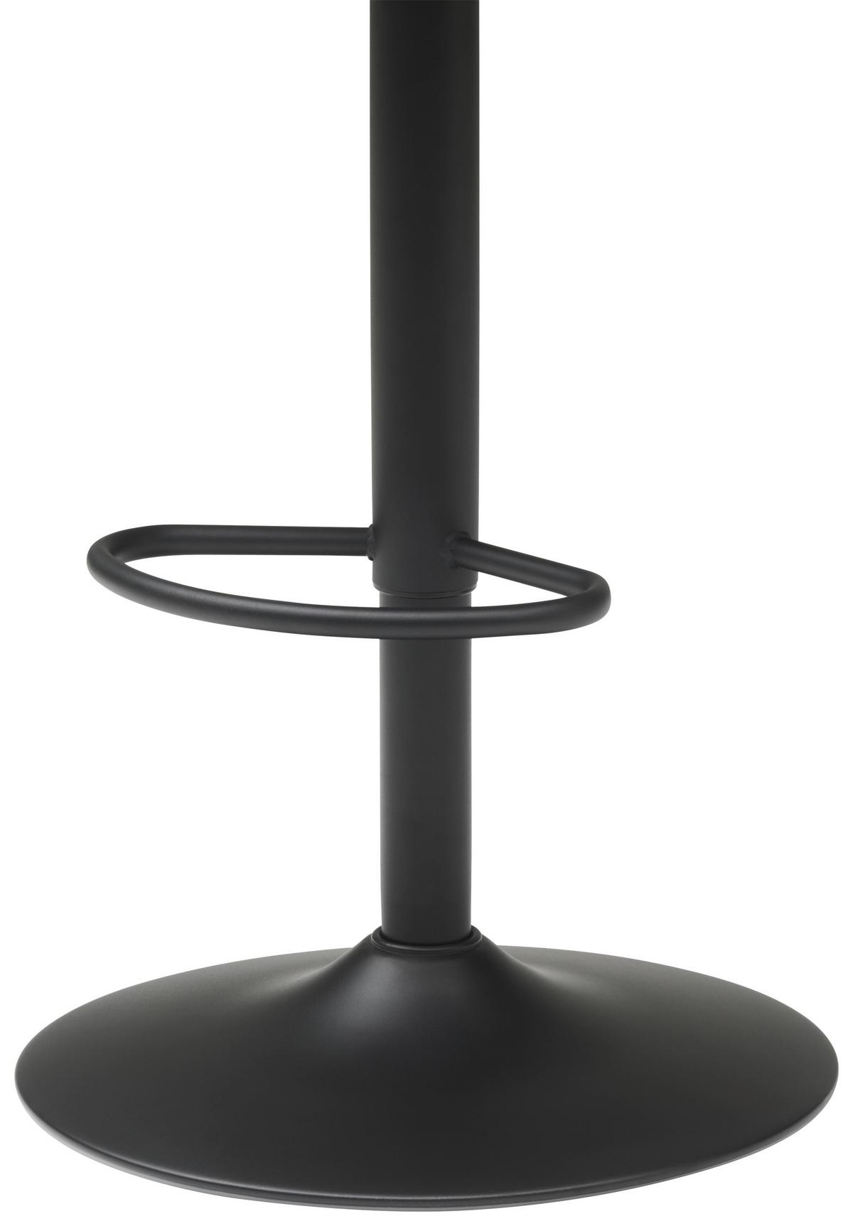 Barhocker Höhenverstellbar Mit Lehne Weda Webstoff Grau - Schwarz/Grau, KONVENTIONELL, Textil/Metall (50/90-111/51cm) - MID.YOU