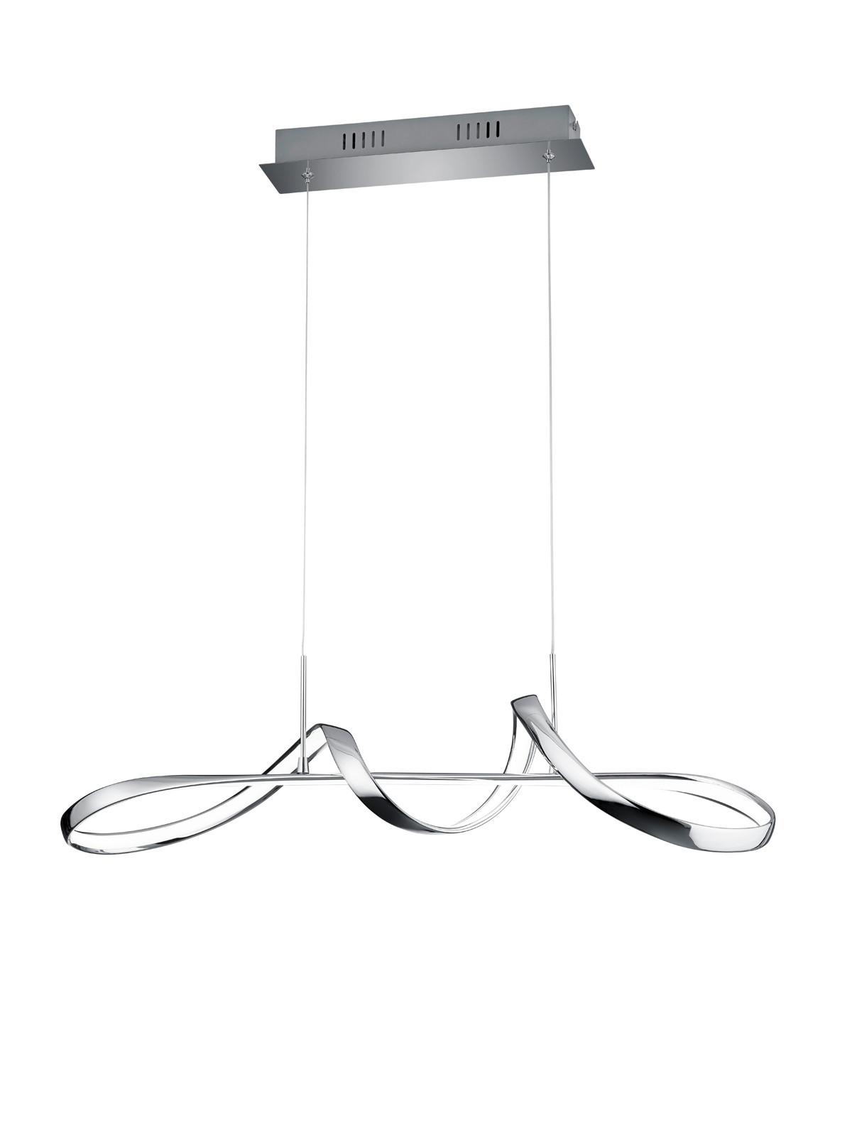Led-hängeleuchte H: 150 Cm 1-Flammig - Chromfarben, Basics, Metall (81/150/46cm)