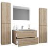 Badezimmer Badinos 5-Teilig Sonoma Eiche B: 126 cm - Weiß/Sonoma Eiche, MODERN, Keramik/Holzwerkstoff (127cm) - MID.YOU