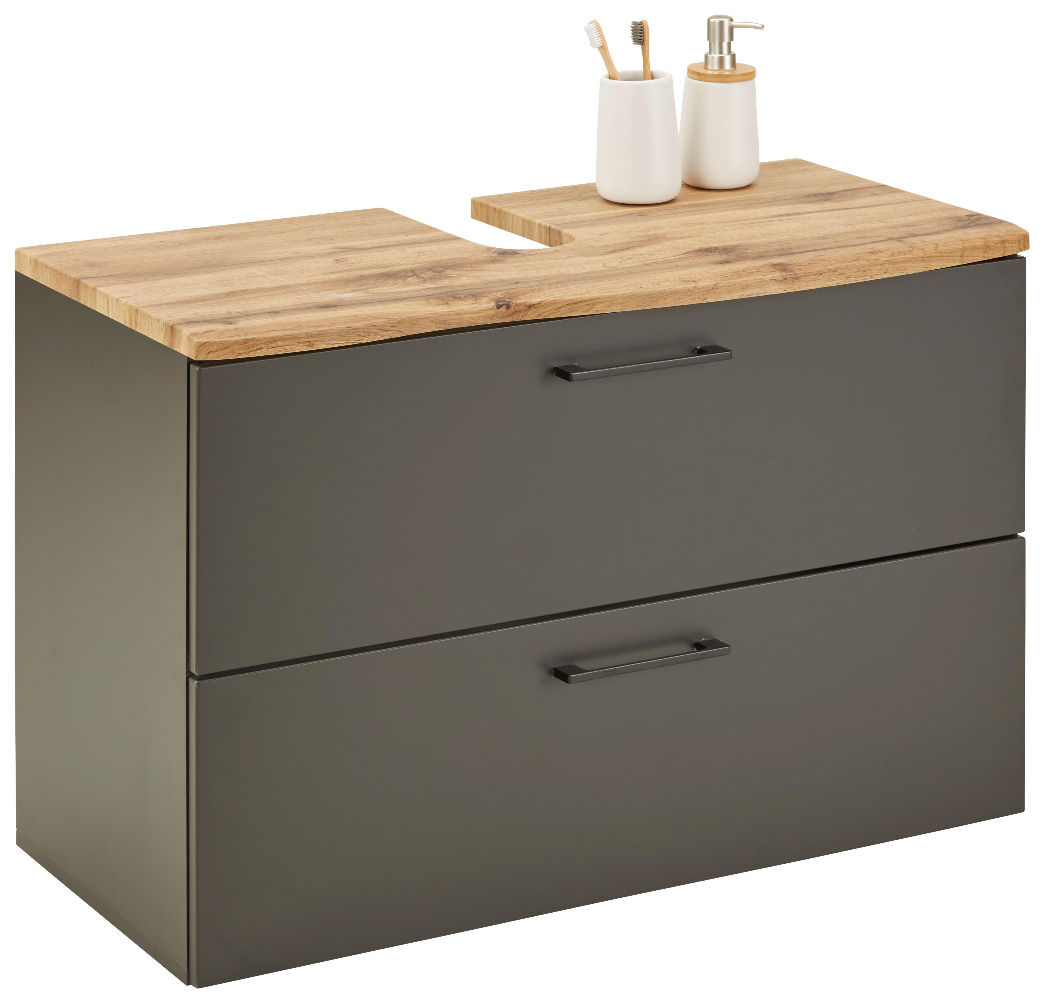 Skříňka pod umyvadlo Timber TIMBER -EXKLUSIV- - Moderní, kov/kompozitní dřevo (90/61/45cm) - Premium Living