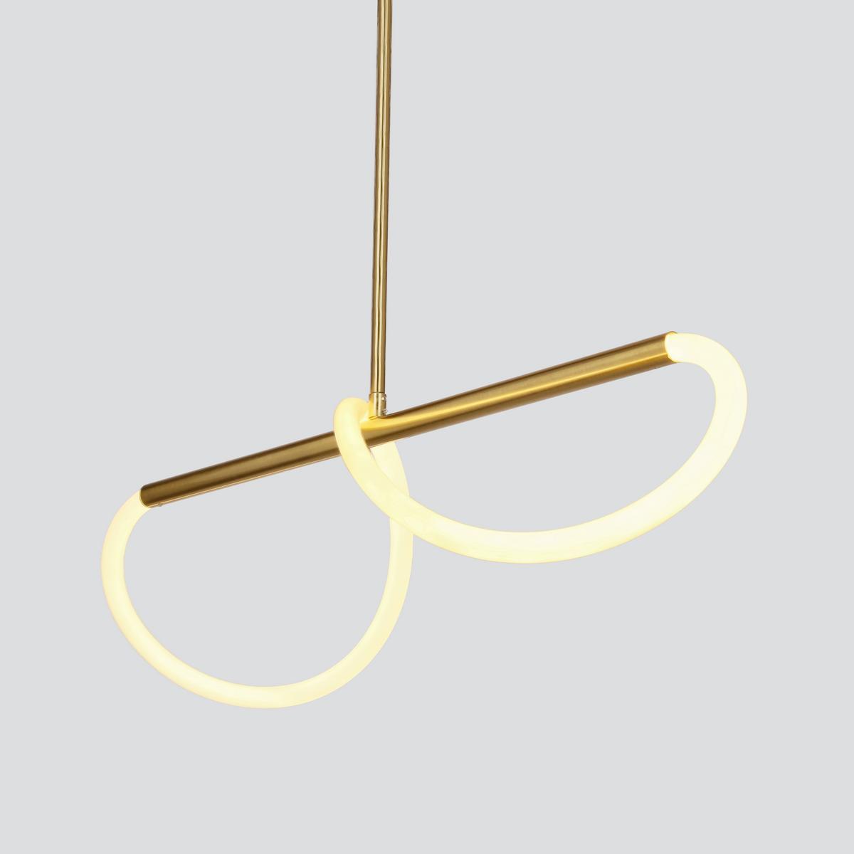 Led-pendelleuchte 31-35608 Supreme - Goldfarben/Weiß, Design, Kunststoff/Metall (80/15/120cm)