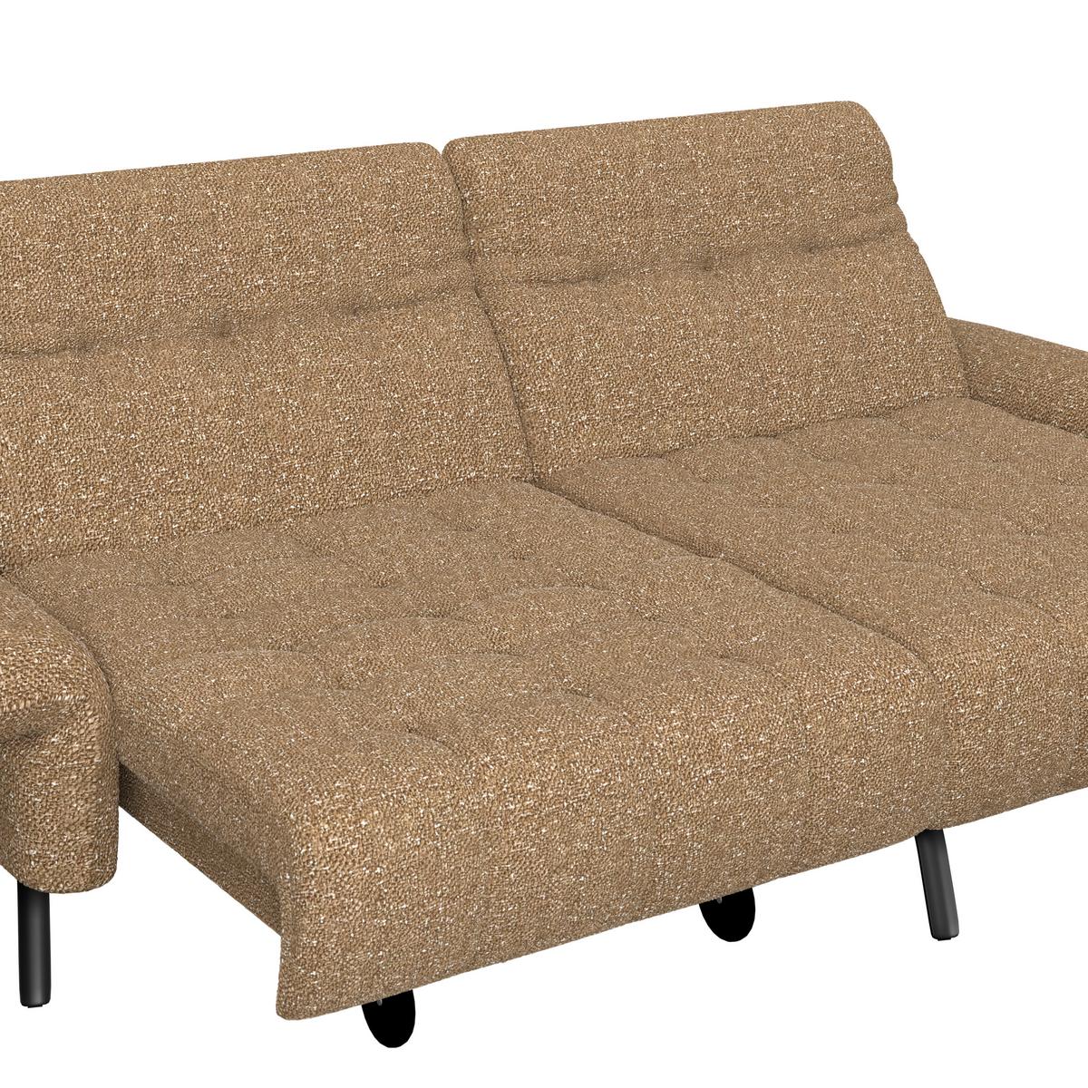 Ecksofa Coast Cognac B: 244-270 cm - Cognac/Schwarz, KONVENTIONELL, Holzwerkstoff/Textil (244/173cm)