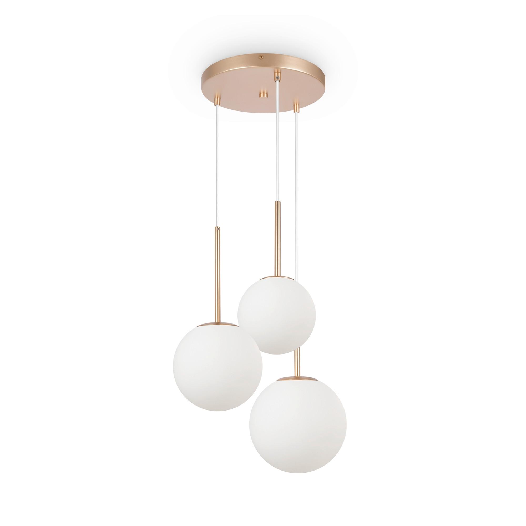 PENDELLEUCHTE BASIC FORM - Goldfarben/Weiß, Trend, Glas/Metall (40/180/40cm) - MAYTONI