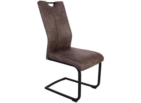 Schwingstuhl Indra - Dunkelbraun/Schwarz, MODERN, Textil/Metall (43/98/58cm) Schwingstuhl Indra - Dunkelbraun/Schwarz, MODERN, Textil/Metall (43/98/58cm)