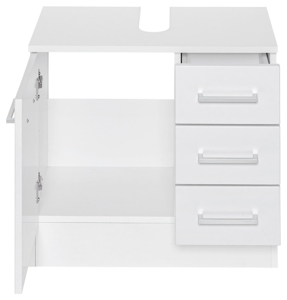 Waschbeckenunterschrank Riga B: 60 Cm Weiß - Weiß, MODERN, Holzwerkstoff (60/56/35cm) - Held