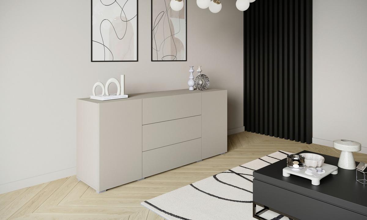 Sideboard 150cm Berlin 150 Kaschmir - Kaschmir/Grau, Design, Holzwerkstoff (150/68/38,5cm) - P & B