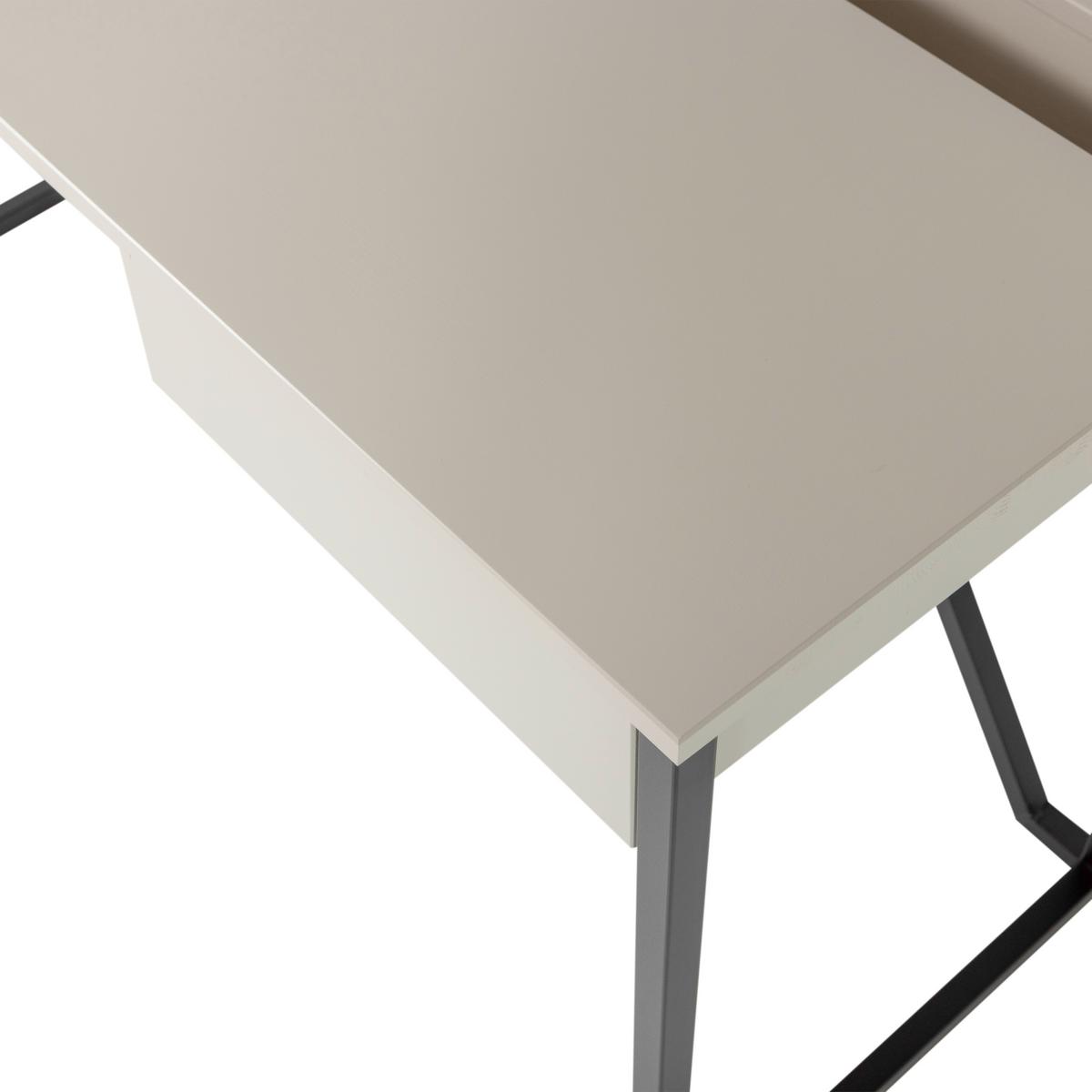 Schreibtisch New Julius Grau B: 126 cm - Schwarz/Grau, MODERN, Holz/Metall (126/53/75cm) - Livetastic