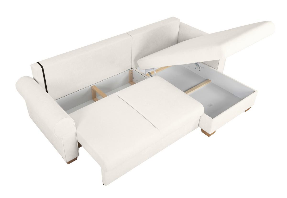 Ecksofa Arles, Creme 10 S: 266x161 Cm - Buchefarben/Creme, Design, Textil (266/161cm) - MID.YOU