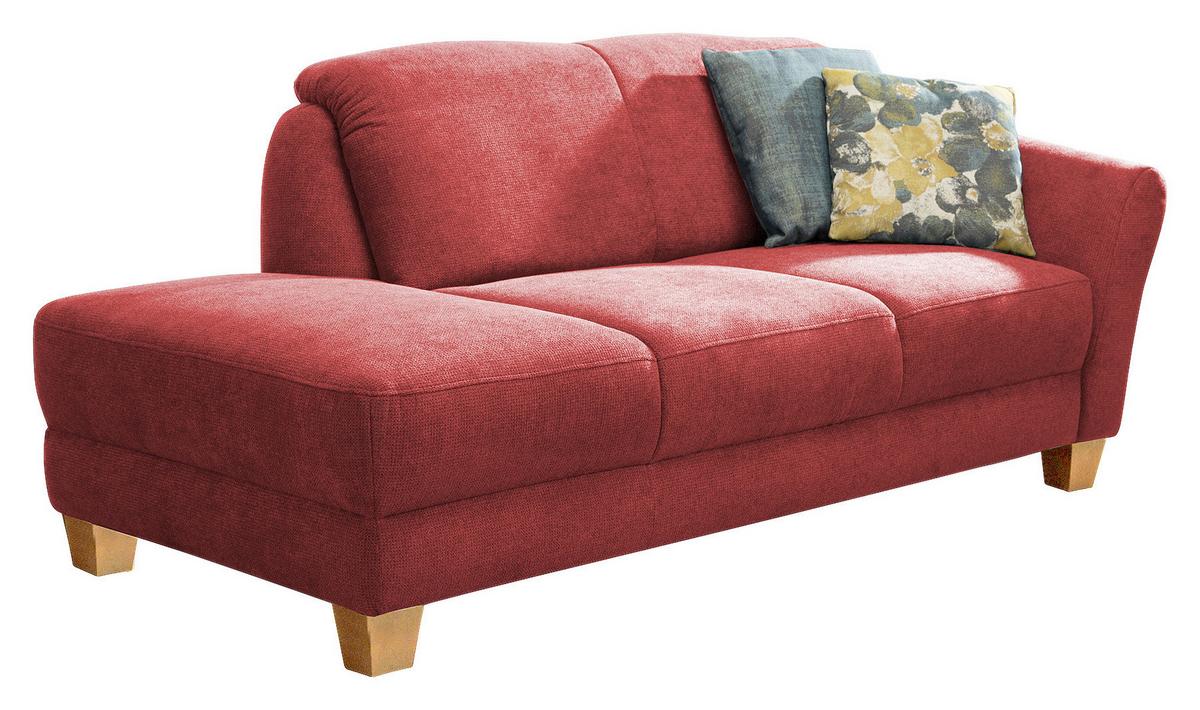 Récamiere Gotland V, Rot B: 194 cm - Rot/Naturfarben, KONVENTIONELL, Textil (194/84/91cm) - Sit & More