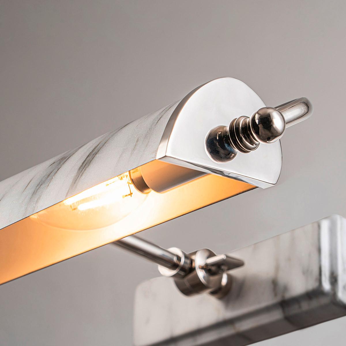 Képmegvilágító Lámpa Winchfield-Plm-Pn-Wm - nikkelszínű/fehér, Konventionell, fém (12,7/44,5/31,8cm) - Elstead Lighting