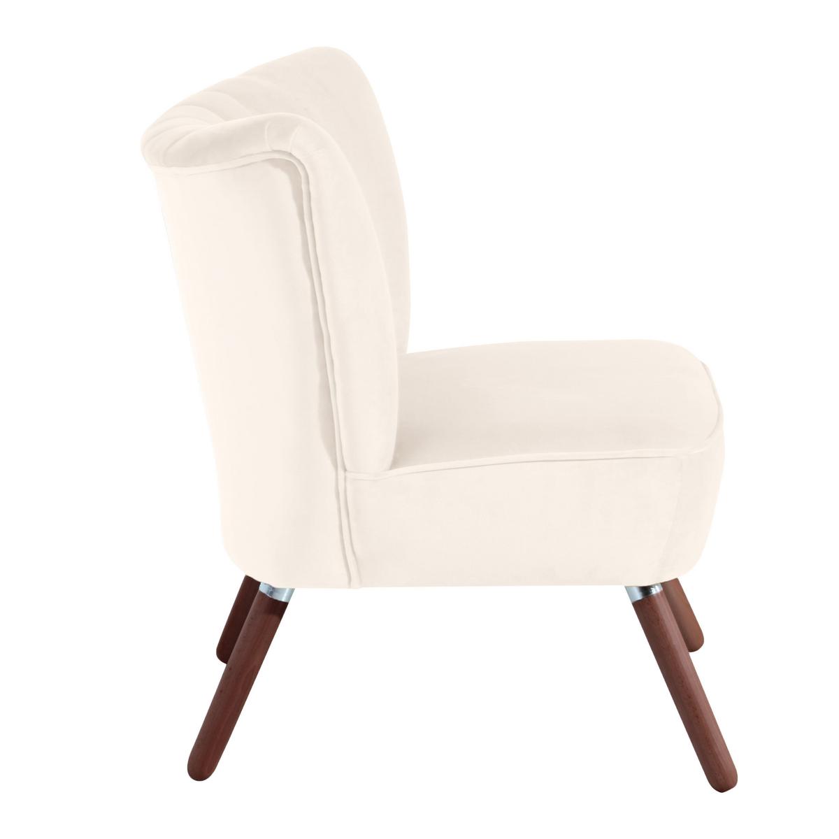 Polsterstuhl Alessandro Creme, Holz-Beine - Nussbaumfarben/Creme, Design, Textil (70/80/66cm) - Max Winzer