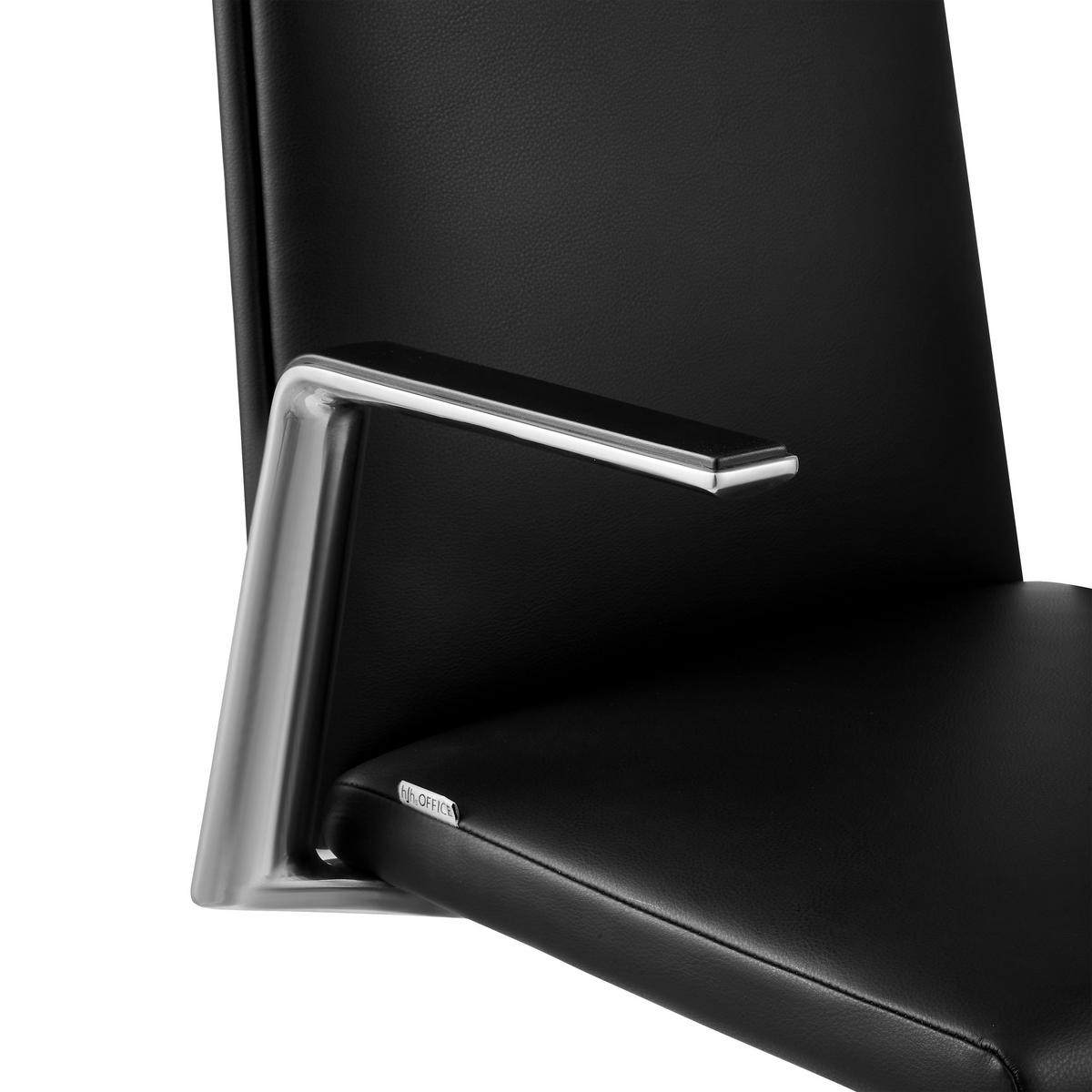 BESUCHERSTUHL Ambassado Schwarz B: 65cm - Silberfarben/Schwarz, MODERN, Kunststoff/Metall (65/93/62cm) - MID.YOU