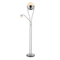 Stehlampe Chris Chromfarben Mit Leselampe - Chromfarben, Design, Kunststoff/Metall (30/180cm) - Trio Leuchten