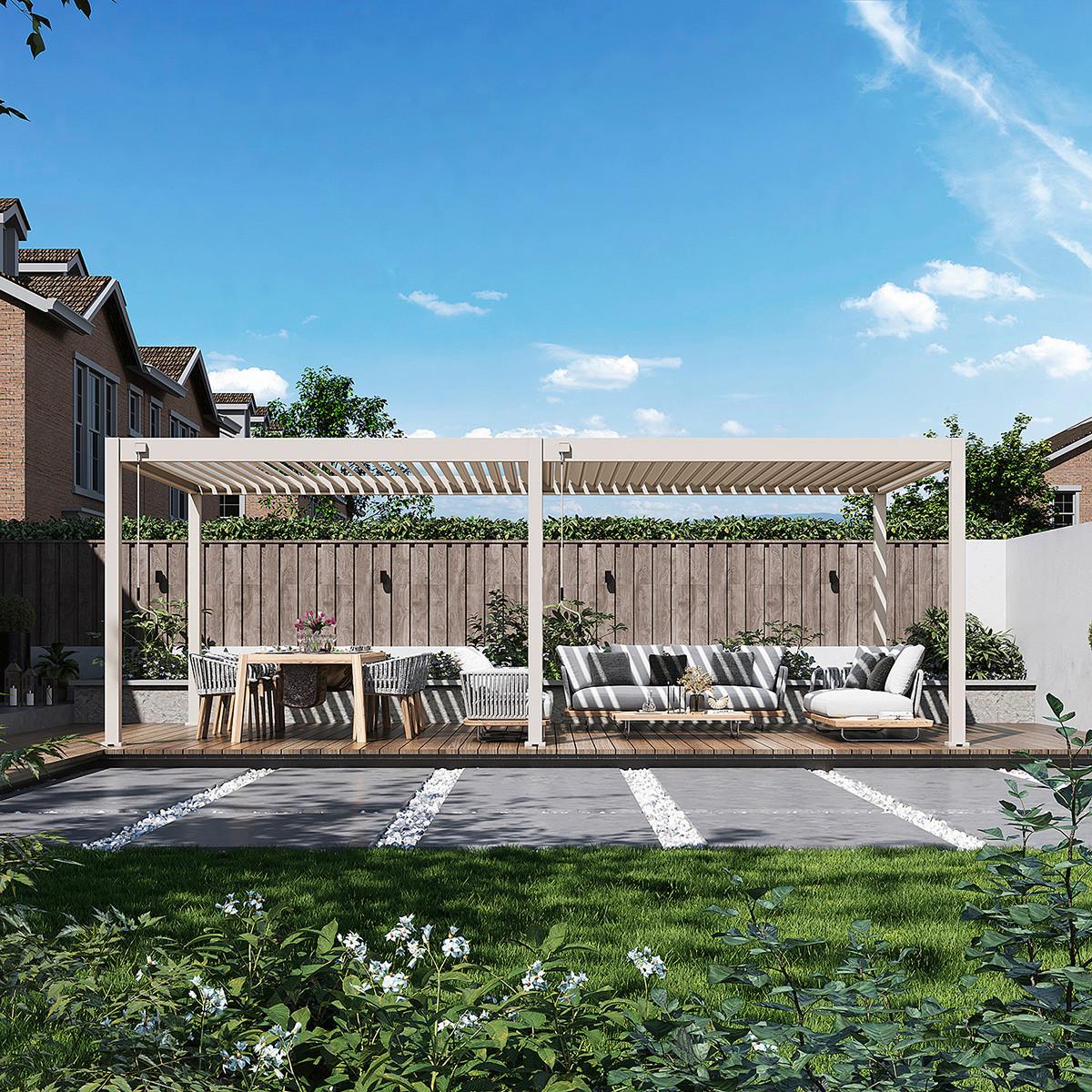 Pergoline Superoir, 360x720 Cm Wetterbeständig, Ivory Sand - Perlmutt, Basics, Metall (360/720/255cm)