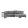 Ecksofa Mit Schlaffunktion + Bettkasten Mendoza, Webstoff - Schwarz/Grau, Design, Textil (309/197cm) - Ondega