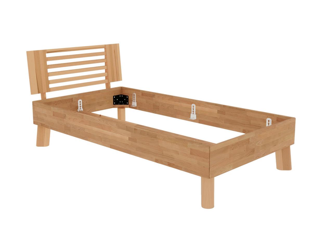 Bett Como Naturfarben /Kernbuche 100x200cm - Naturfarben/Kernbuche, MODERN, Holz (100/200cm) - MID.YOU
