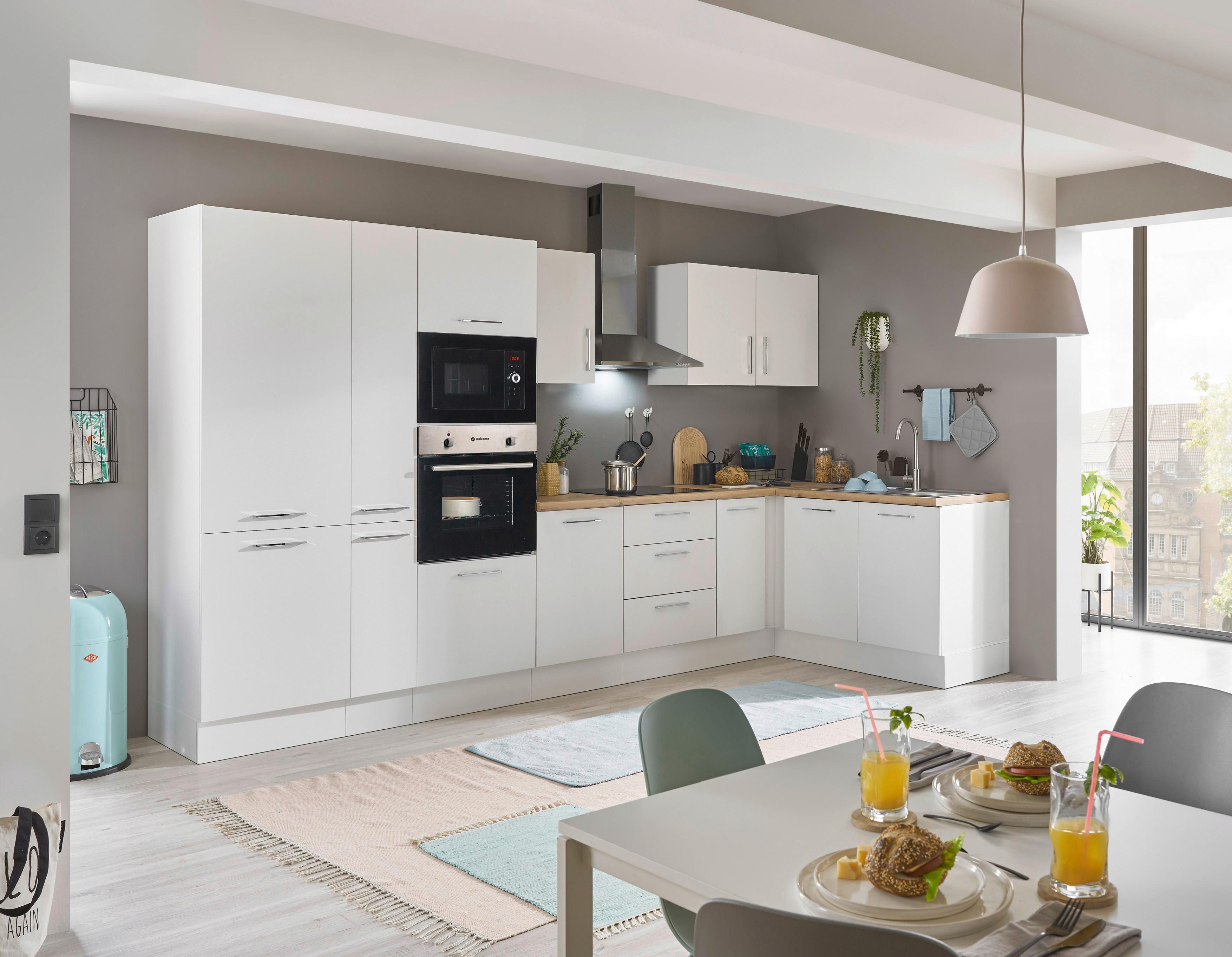 Eckküche Turin Weiss/Eiche Dekor 360x165 cm - Weiß/Eiche Artisan, Basics, Holzwerkstoff (360/165cm) - MID.YOU