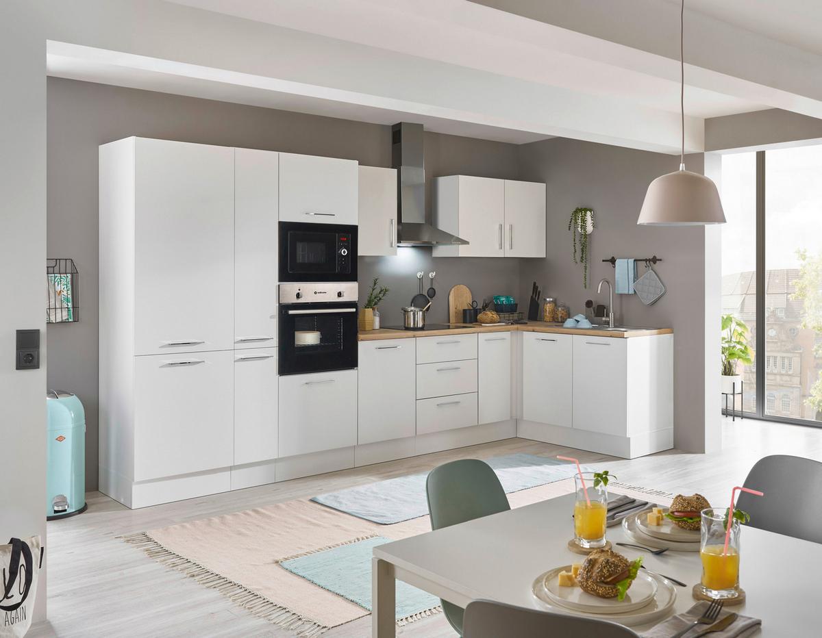 Eckküche Turin Weiss/Eiche Dekor 360x165 cm - Weiß/Eiche Artisan, Basics, Holzwerkstoff (360/165cm) - MID.YOU