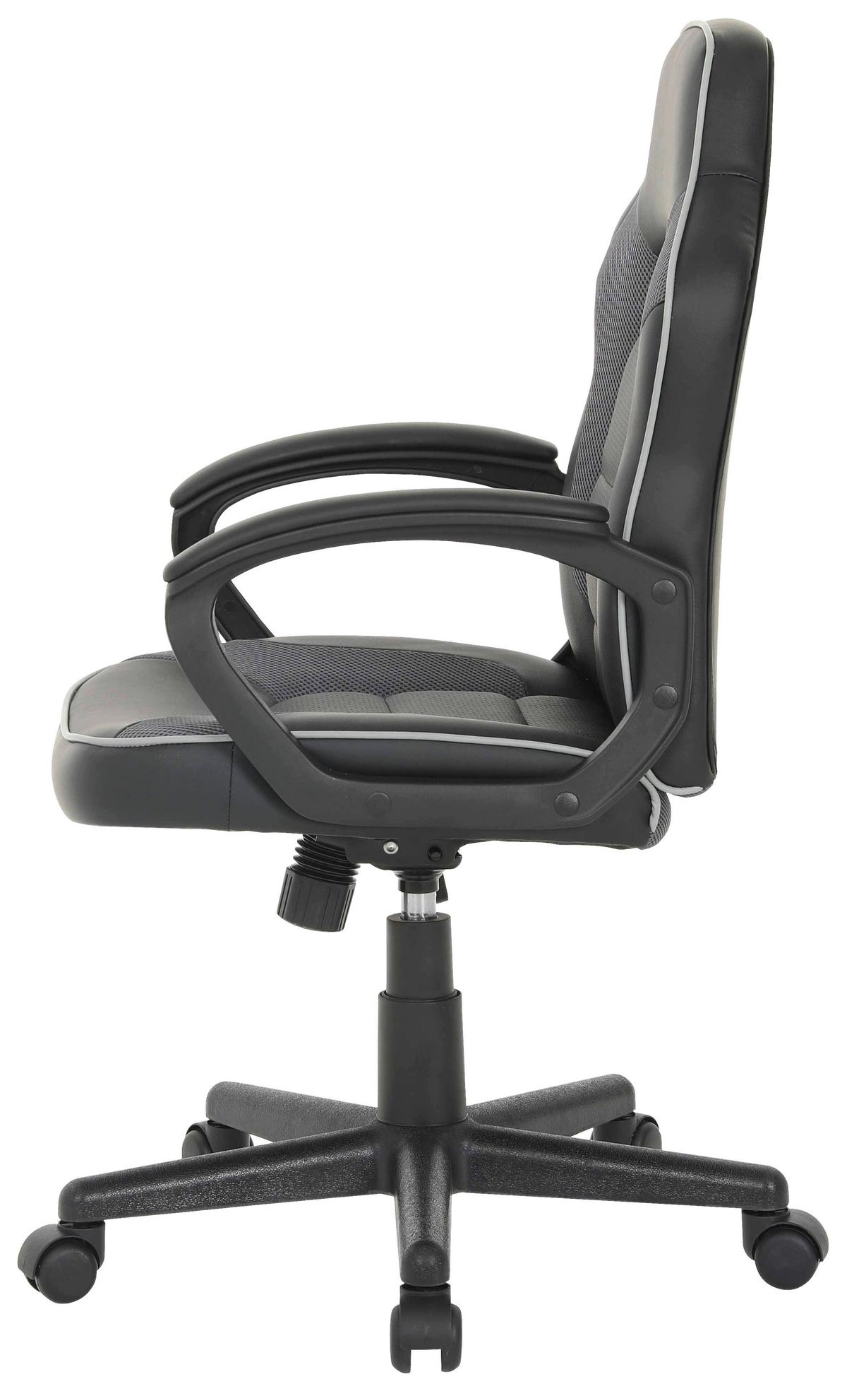 Otočná stolička THEA - čierna/sivá, Design, kov/drevo (57,5/94-114/61cm) - Mömax