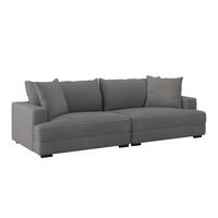 Megasofa Pelle-Megasofa - Wengefarben/Anthrazit, Trend, Textil (261/124cm) - Luca Bessoni