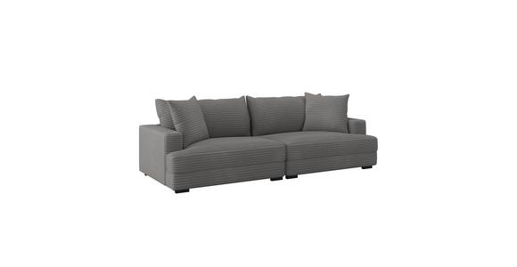 Megasofa Pelle-Megasofa - Wengefarben/Anthrazit, Trend, Textil (261/124cm) - Luca Bessoni