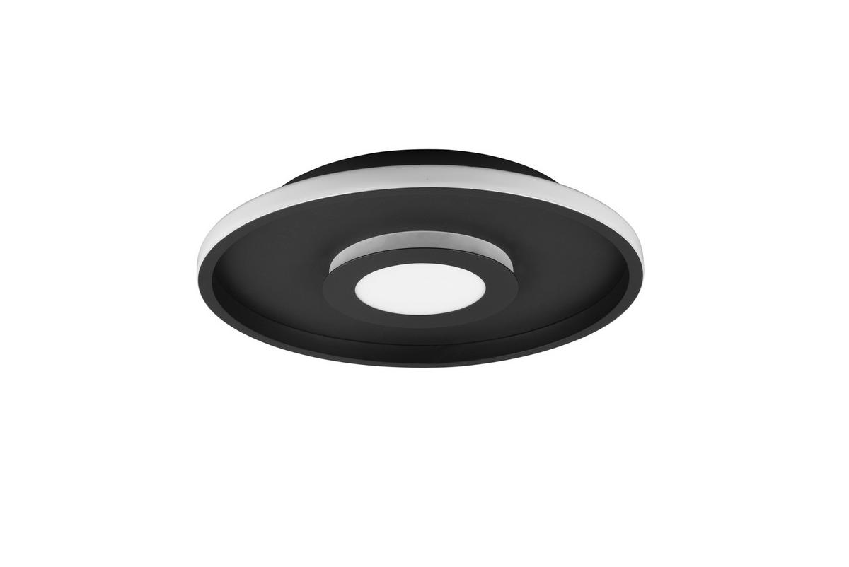 Led-deckenleuchte Ø 40 Cm, 1-Flammig, 3-Fach Schaltbar - Schwarz, Design, Kunststoff/Metall (40/6,8cm) - Trio Leuchten