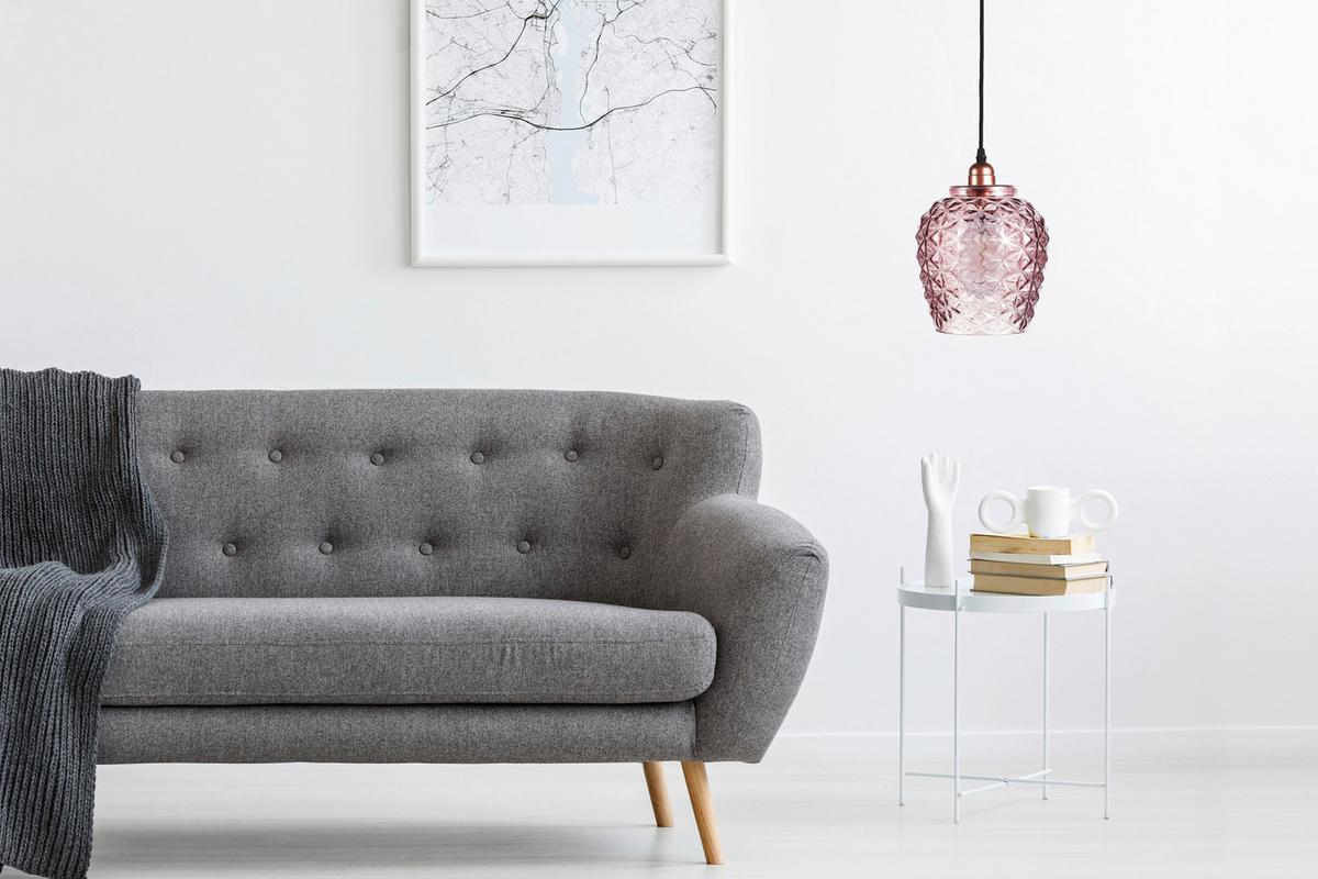 Hängeleuchte Vila Violett B: 18 cm - Violett, Basics, Glas (18/18/24cm) - Kayoom
