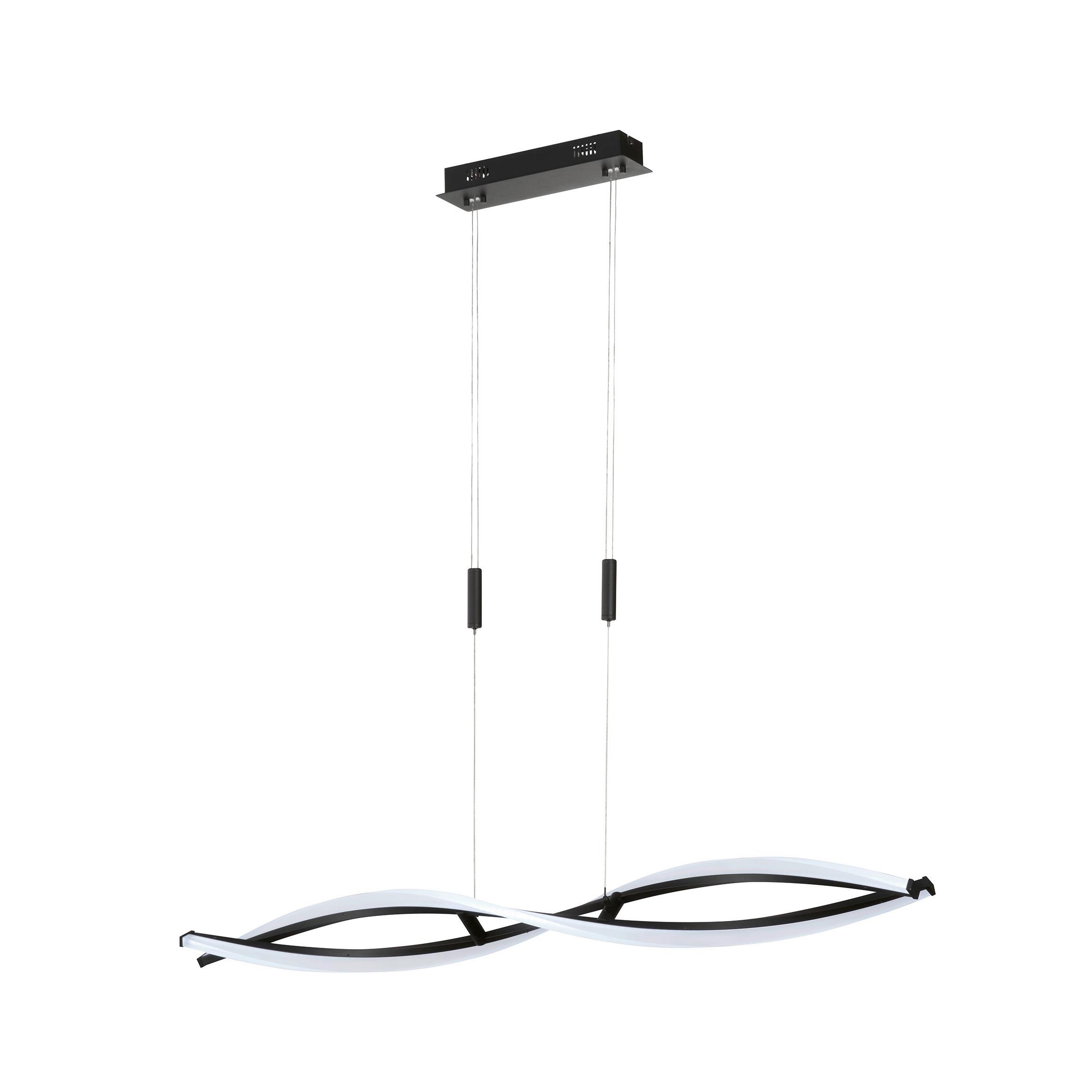 LED-PENDELLEUCHTE 60978 TORCIDO - Schwarz, Design, Metall (100,5/11,5/90-150cm) - Fischer & Honsel