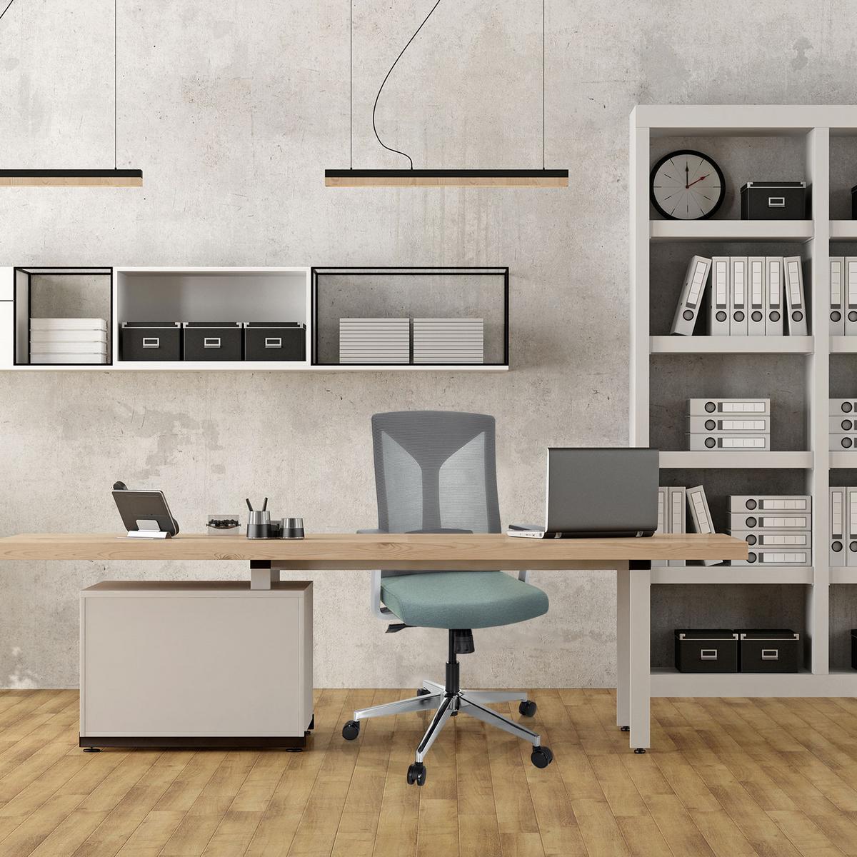 Drehstuhl Halifax Grau/Weiß/Mintgrün - Weiß/Grau, MODERN, Kunststoff/Textil (63/116/66cm) - MID.YOU