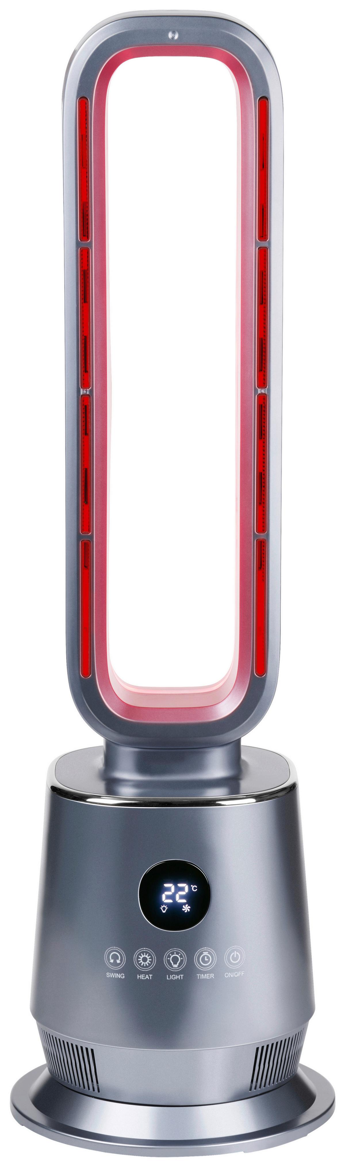Heizlüfter Heater Bladeless Ptc 2000w - Grau, MODERN, Kunststoff (85.5/27.5/28cm)