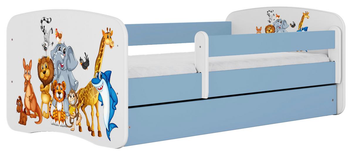 Kinder-/Juniorbett Babydreams inkl. Matratze 80x160 - Blau/Birkefarben, MODERN, Holz/Holzwerkstoff (80/160cm) - MID.YOU