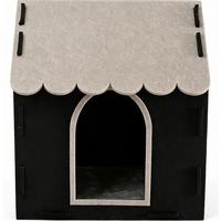 Katzensofa Lilly L: 41 cm - Schwarz/Braun, KONVENTIONELL, Textil (41/32/47cm) - Luca Bessoni