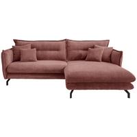 Ecksofa Lava Koralle S: 255/180 cm - Koralle/Schwarz, MODERN, Textil (255/180cm) - Livetastic
