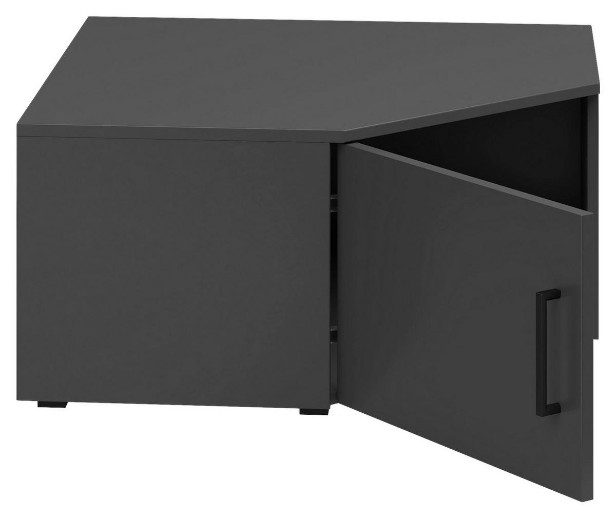 Nadstavec na skriňu MULTISTAURAUM š: 101 cm - čierna/grafitová, Modern, kompozitné drevo/plast (71,5/71,5cm)