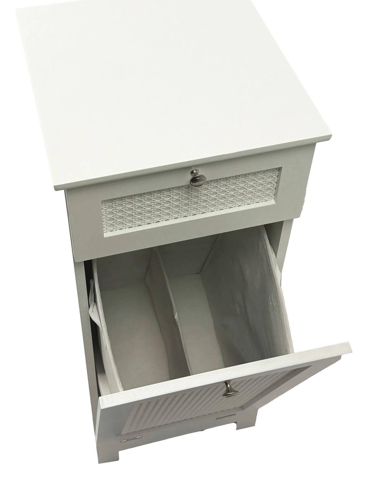 WÄSCHESCHRANK Weiß B: 40cm - Weiß, Design, Holzwerkstoff (40/90/38cm) - Livetastic